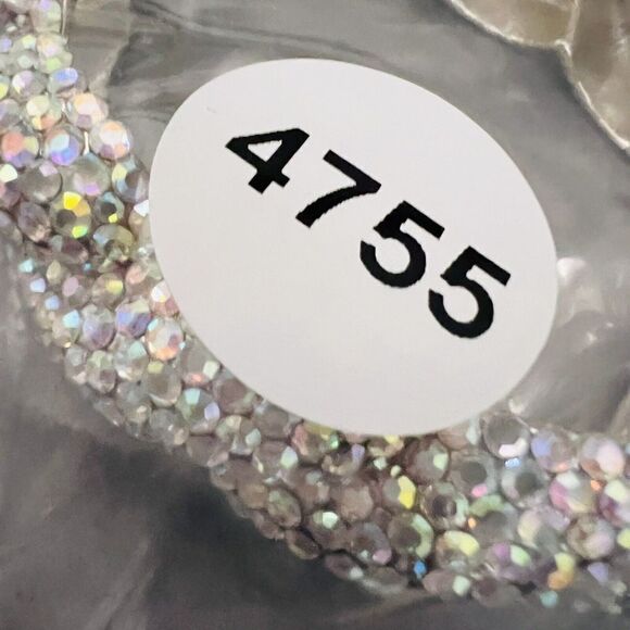 Vintage Aurora Borealis AB Rhinestone Pave Silver Clamper Bracelet Dazzling 4755 - Picture 14 of 14